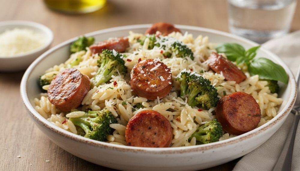 Chicken Sausage and Broccoli Orzo