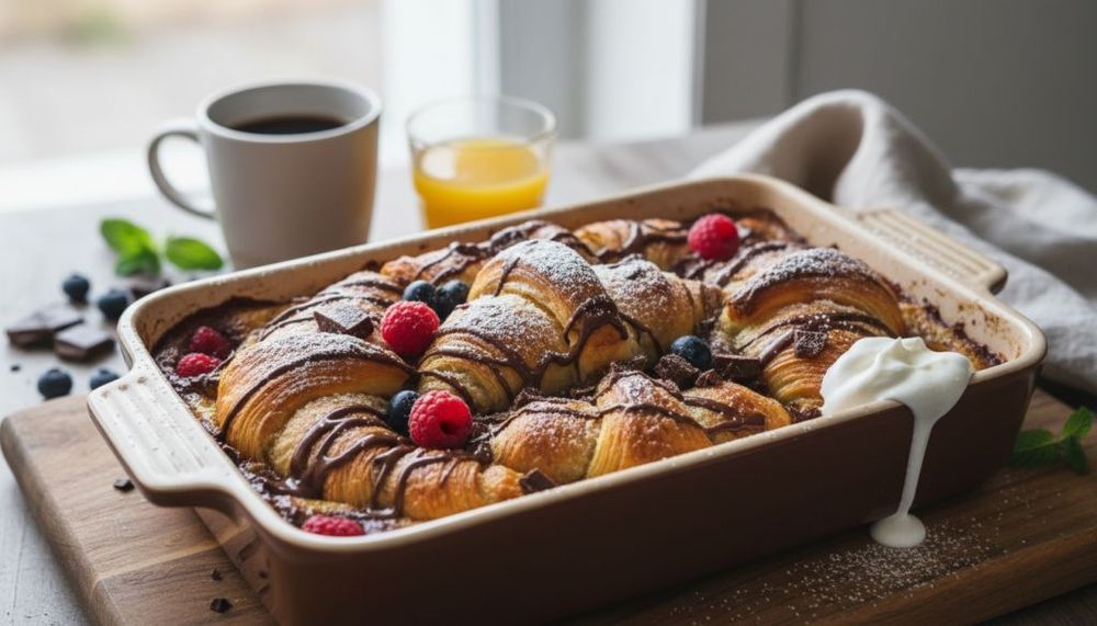 Chocolate Croissant Breakfast Bake