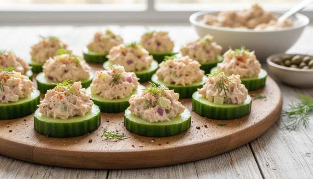 Tuna Salad Cucumber Bites