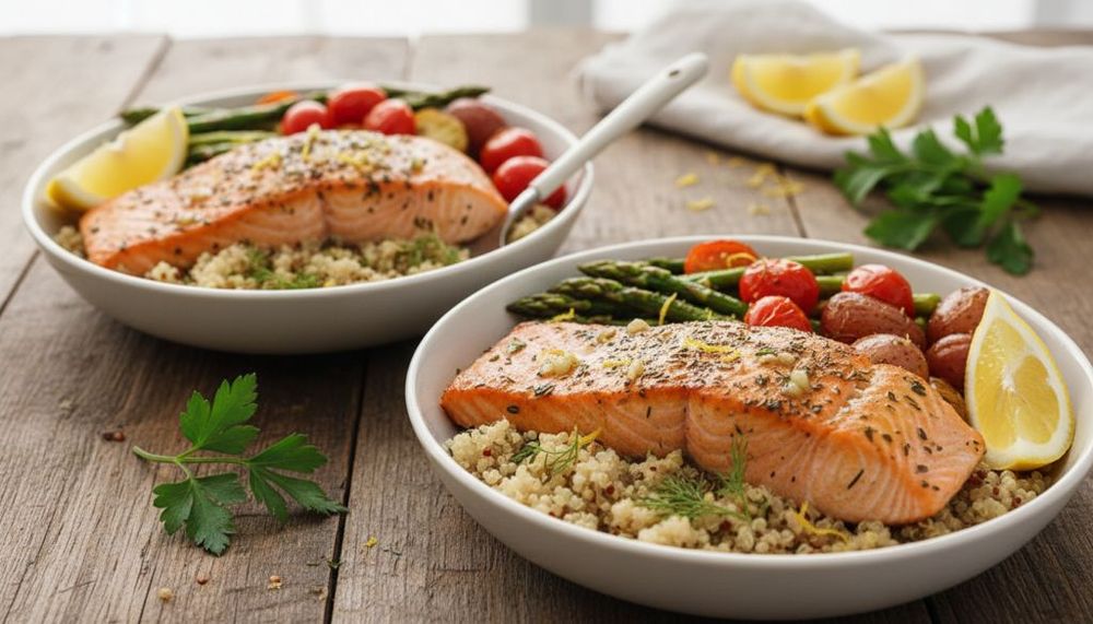 Lemon Herb Salmon Bowls