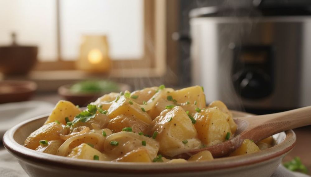 Creamy Slow Cooker Onion Potatoes