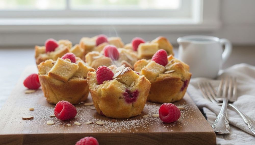 Raspberry Almond Baked French Toast Cups