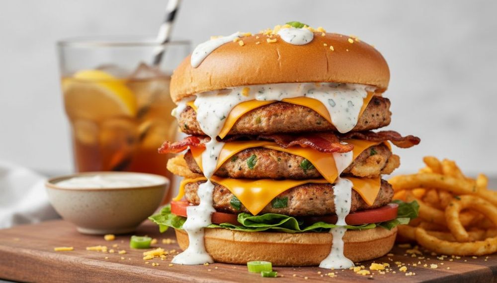 Cheddar Ranch Chicken Burgers