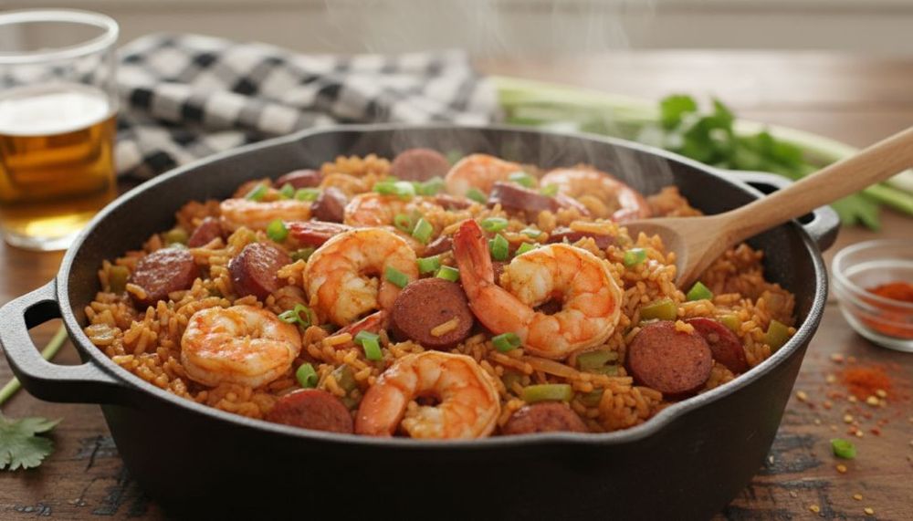 One Pot Shrimp & Sausage Jambalaya