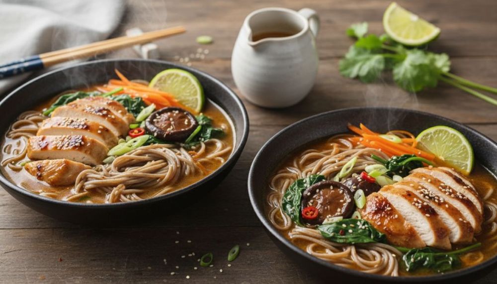 Miso Ginger Chicken & Soba Noodle Bowls