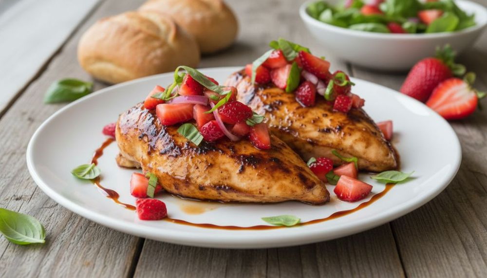 Balsamic Chicken with Strawberry Basil Relish