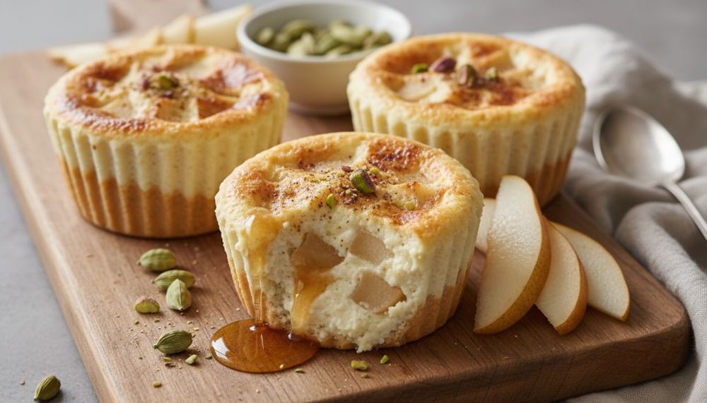 Cardamom Pear Baked Ricotta Cups