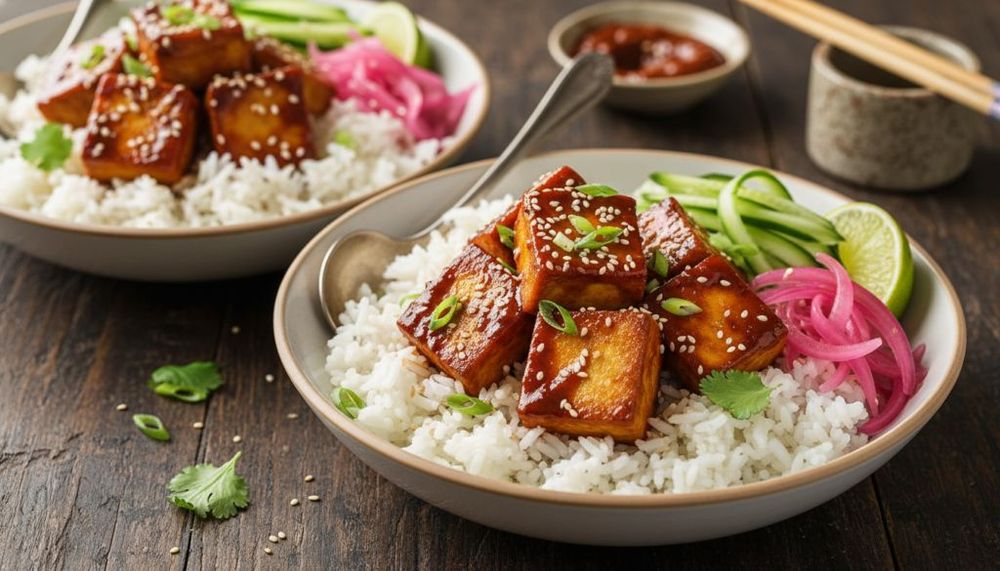 Gochujang Glazed Tofu & Jasmine Rice Bowls