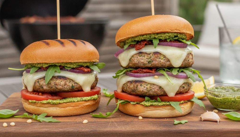 Grilled Pesto Turkey Burgers