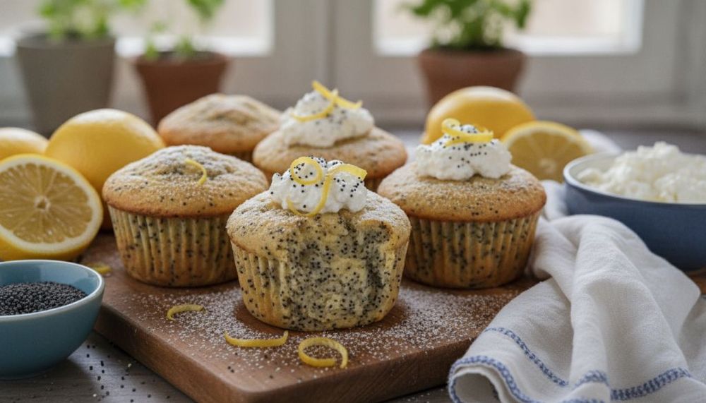 Lemon Poppy Seed Cottage Cheese Baked Cups