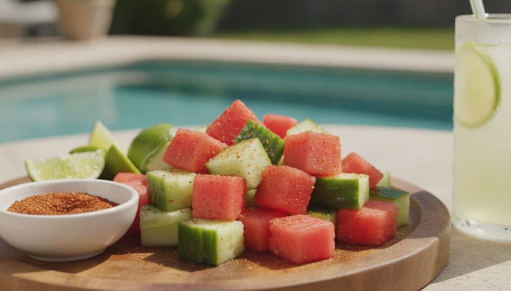 Tajín Watermelon & Cucumber Bites