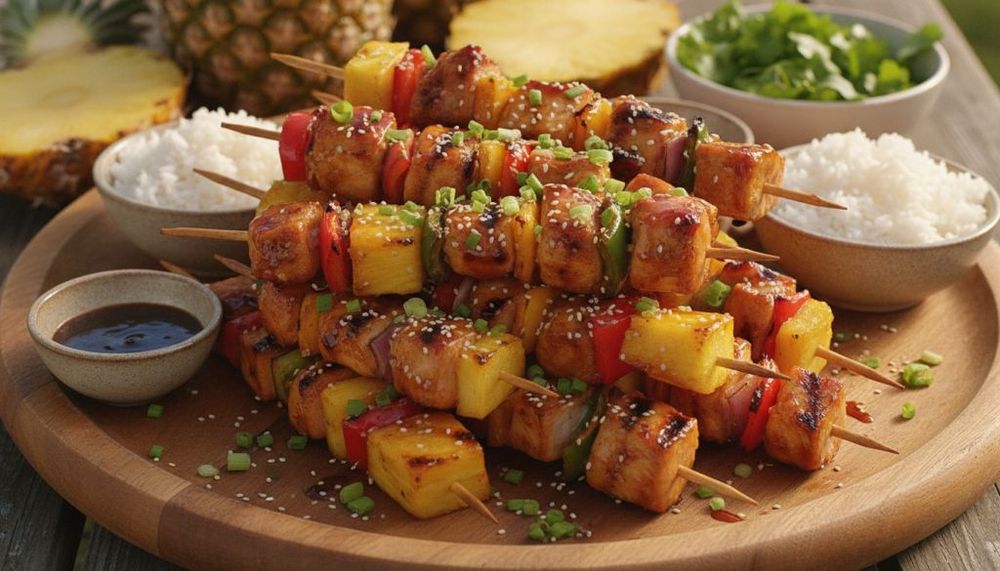 Teriyaki Chicken Pineapple Kabobs