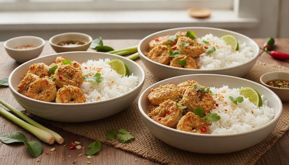 Lemongrass Coconut Shrimp & Jasmine Rice Bowls