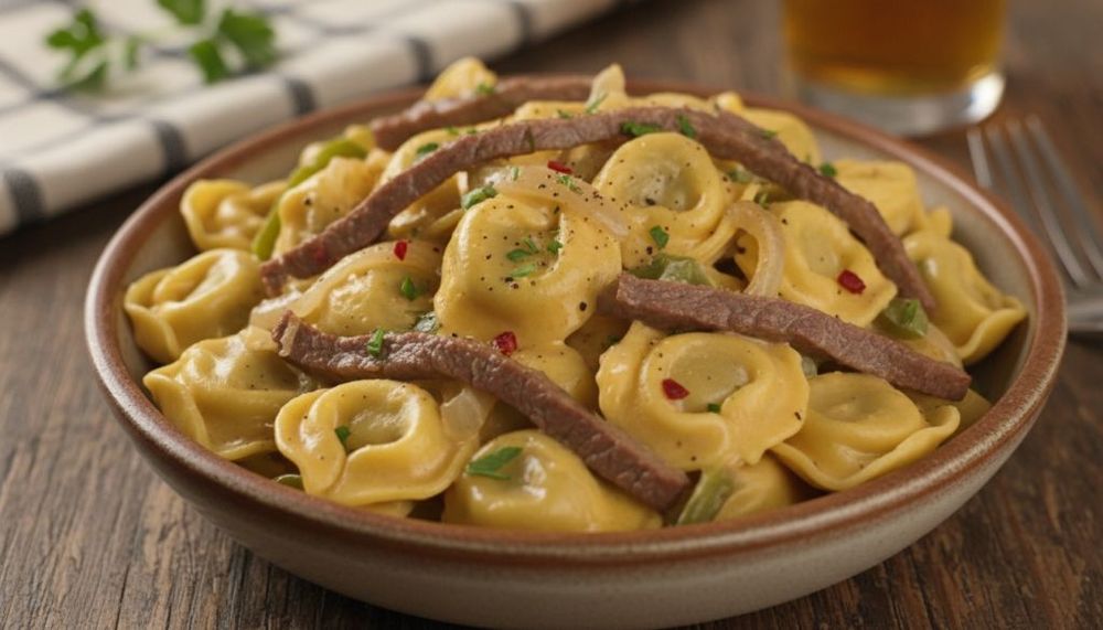 Philly Cheesesteak Tortellini Pasta
