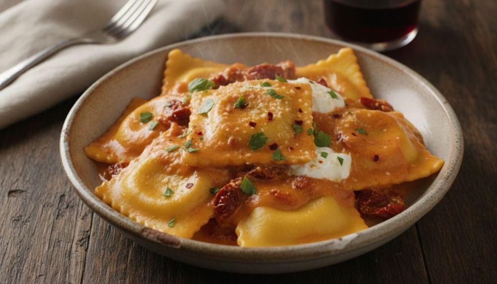 Creamy Sun-Dried Tomato Ravioli