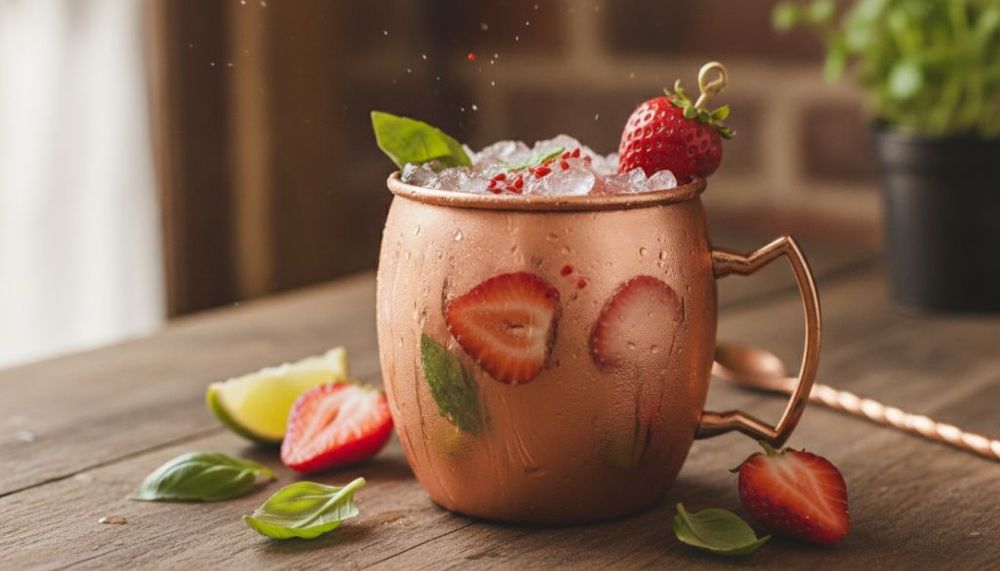 Strawberry Basil Moscow Mule