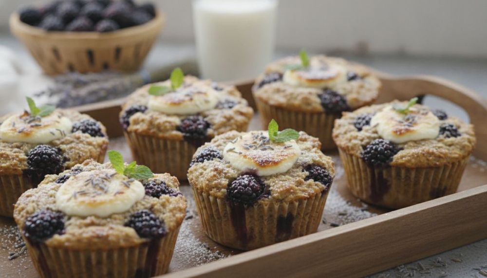 Blackberry Lavender Baked Ricotta Oat Cups