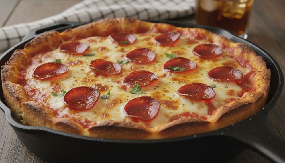 Crispy Cast Iron Skillet Pizza