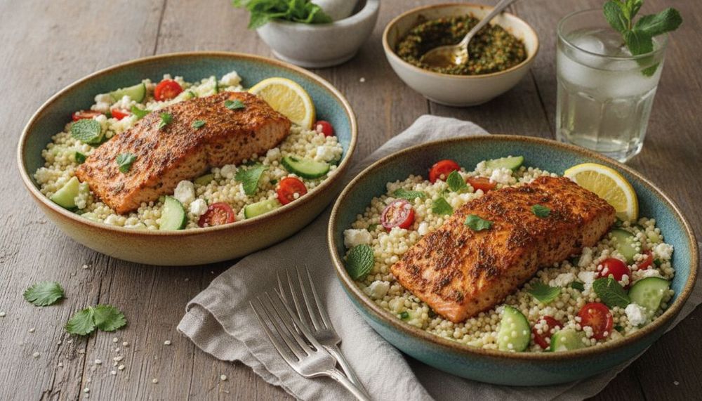 Chermoula Roasted Salmon & Couscous Bowls