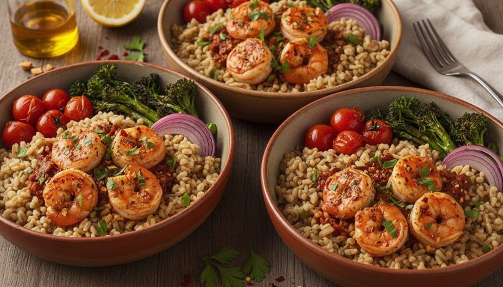 Calabrian Chili Shrimp & Farro Bowls