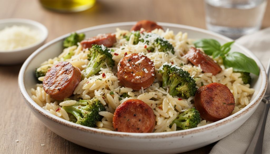 Chicken Sausage and Broccoli Orzo