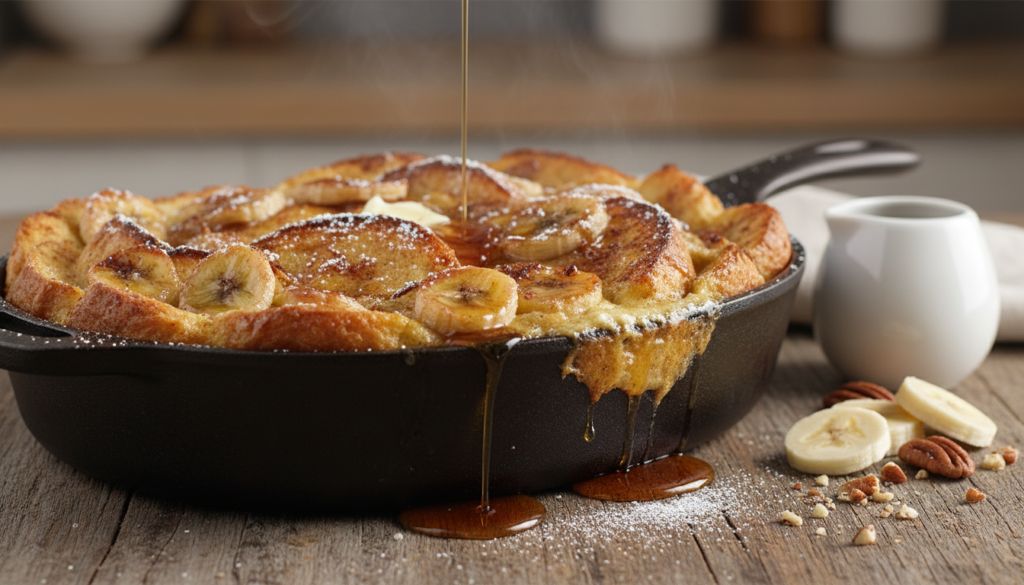 Overnight Baked Banana French Toast Casserole