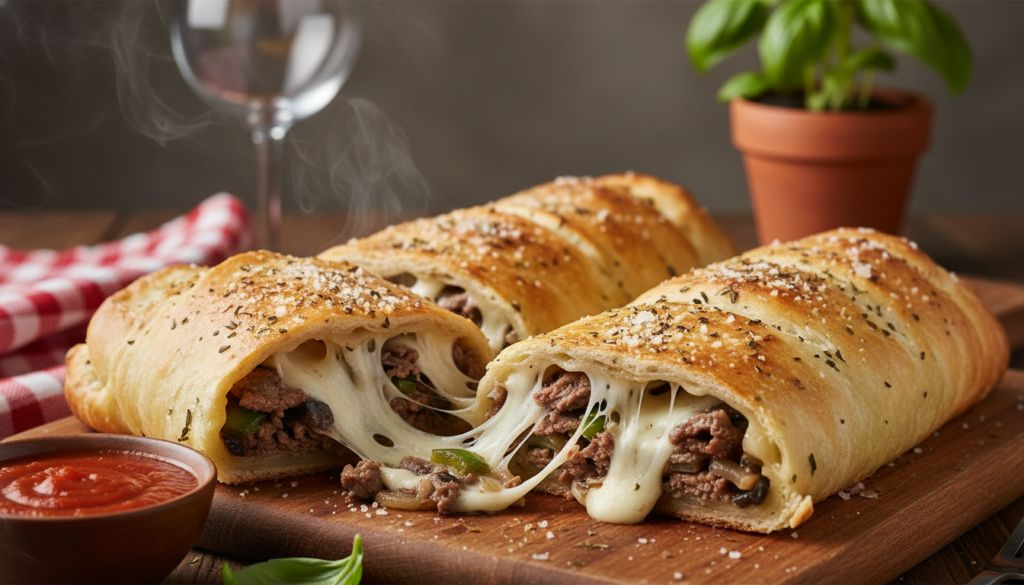 Mozzarella Cheese Steak Stromboli