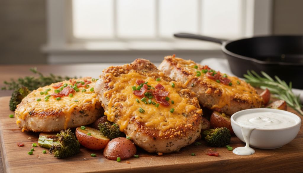 Cheddar Ranch Pork Chops