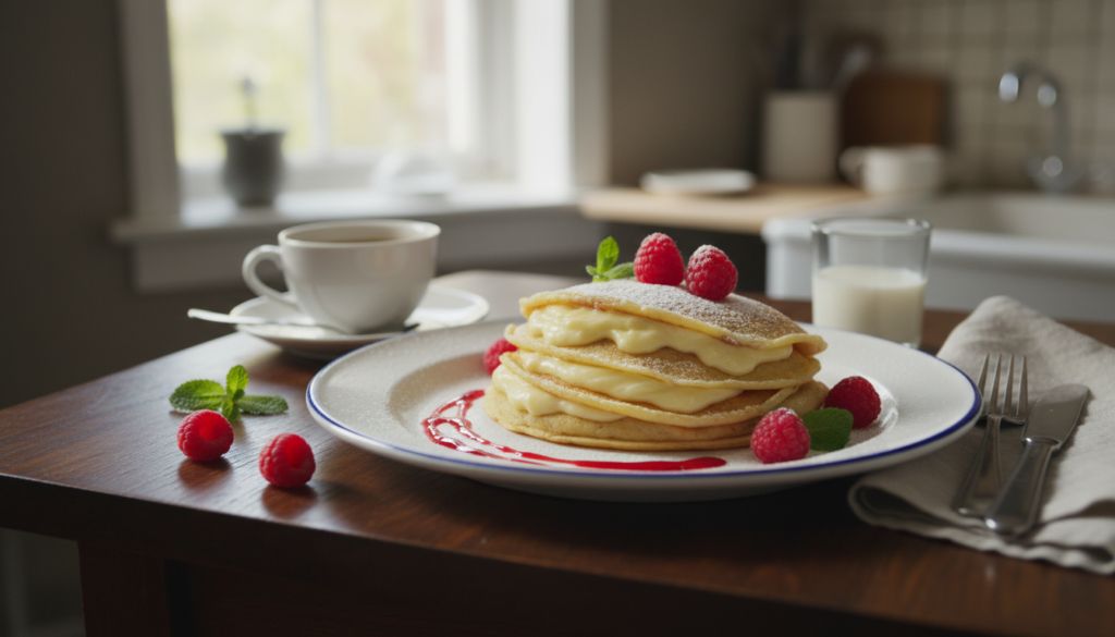 Raspberry Vanilla Cream Crepes