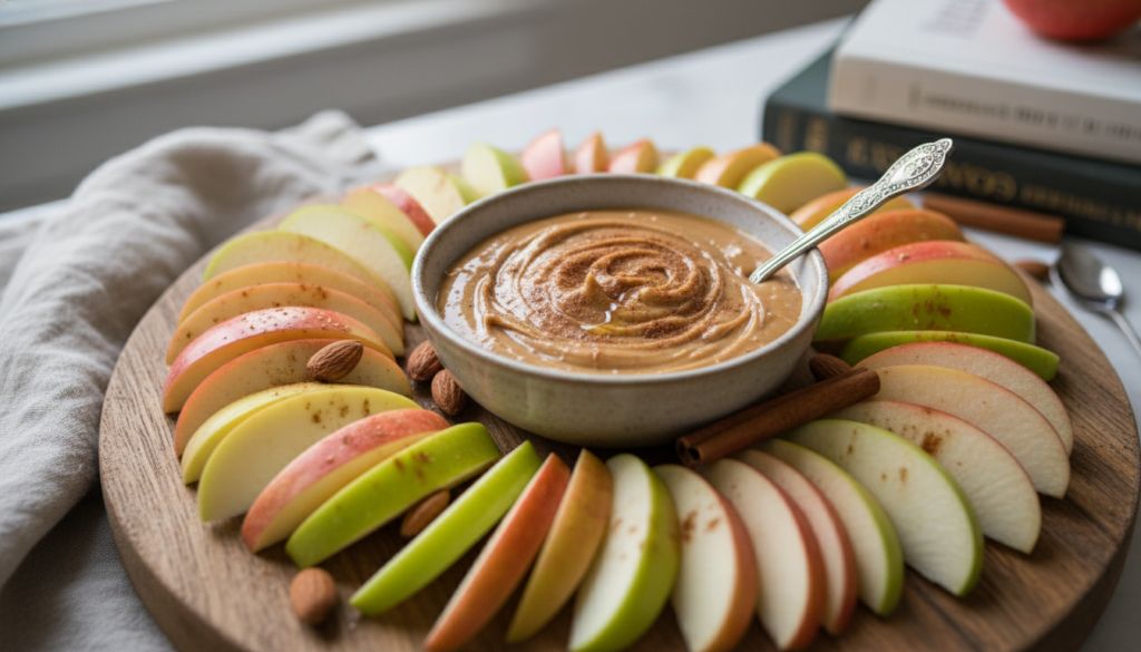 Apple Slices with Cinnamon Almond Butter Dip