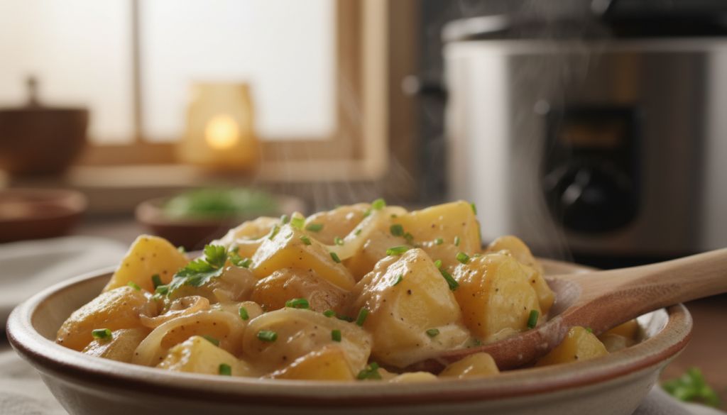 Creamy Slow Cooker Onion Potatoes