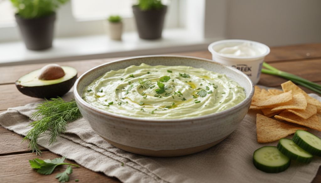 Avocado Ranch Dip with Greek Yogurt
