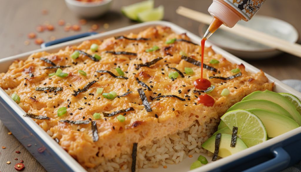 Spicy Salmon Sushi Bake