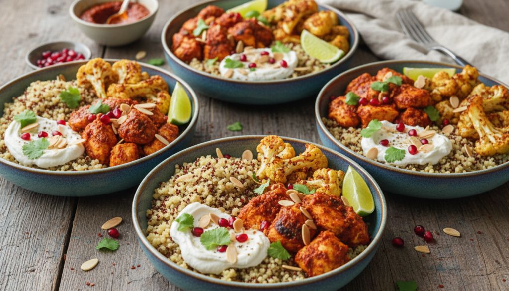 Harissa Chicken & Roasted Cauliflower Grain Bowls