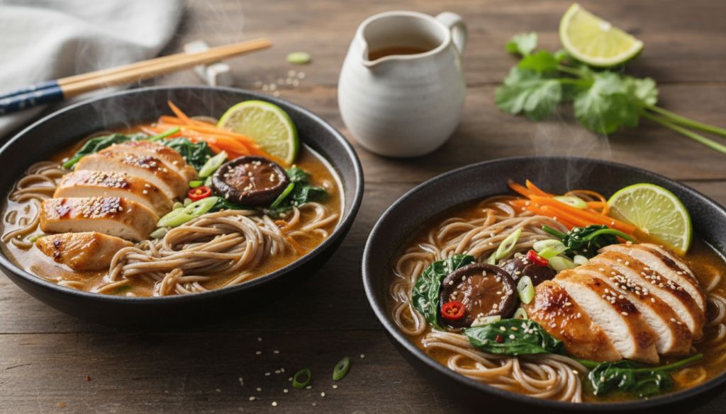 Miso Ginger Chicken & Soba Noodle Bowls