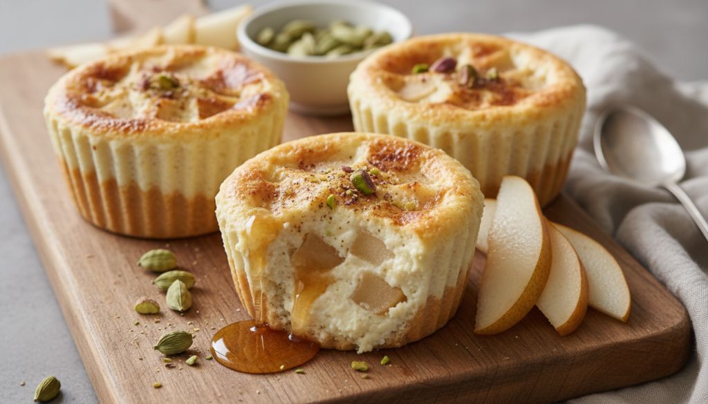 Cardamom Pear Baked Ricotta Cups
