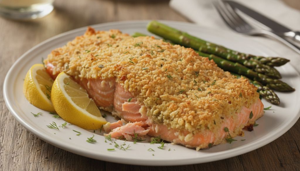 Crispy Parmesan Crusted Baked Salmon