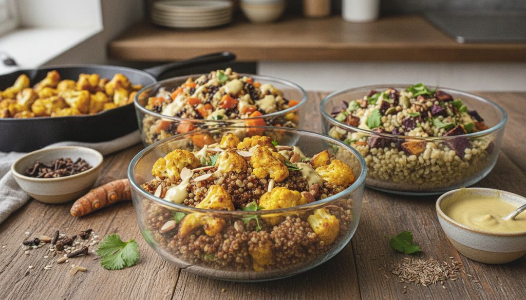 Turmeric Roasted Cauliflower & Lentil Grain Bowls