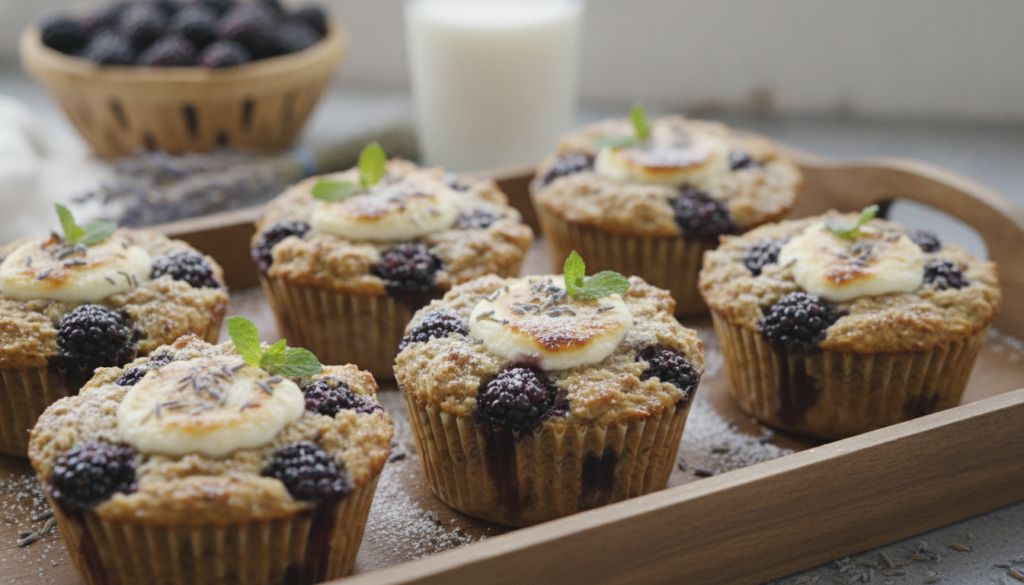 Blackberry Lavender Baked Ricotta Oat Cups