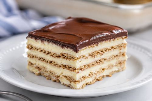 No Bake Icebox Eclair Cake